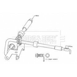 Brake Hose Pipe BORG & BECK BBH8799 OE Ref 9816248280