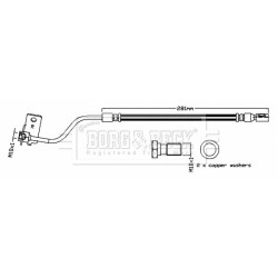Brake Hose Pipe BORG & BECK BBH8834 OE Ref XR828045