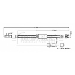 Brake Hose Pipe BORG & BECK BBH8857 OE Ref 2K5 611 701