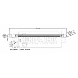 Brake Hose Pipe BORG & BECK BBH8866 OE Ref 0014206948