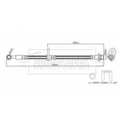Brake Hose Pipe BORG & BECK BBH8867 OE Ref 01465T5A010