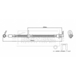 Brake Hose Pipe BORG & BECK BBH8868 OE Ref 01464T5A010