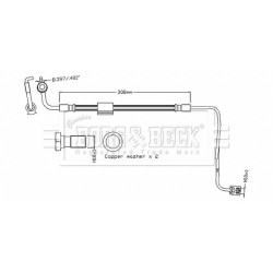 Brake Hose Pipe BORG & BECK BBH8885 OE Ref 9811592780