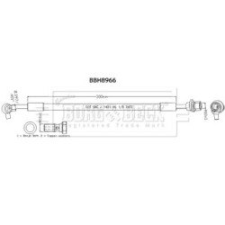 Brake Hose Pipe BORG & BECK BBH8966 OE Ref T2H17790