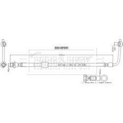 Brake Hose Pipe BORG & BECK BBH8981 OE Ref LR125978