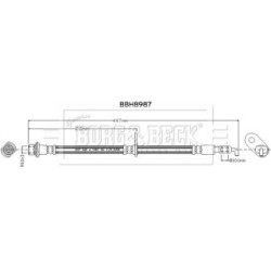 Brake Hose Pipe BORG & BECK BBH8987 OE Ref 90947W2053