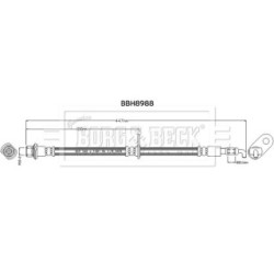 Brake Hose Pipe BORG & BECK BBH8988 OE Ref 90947W2052 BORG & BECK