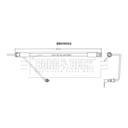 Brake Hose Pipe BORG & BECK BBH9004 OE Ref 4KE611708B BORG & BECK