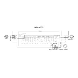 Brake Hose Pipe BORG & BECK BBH9005 OE Ref 4KE611775