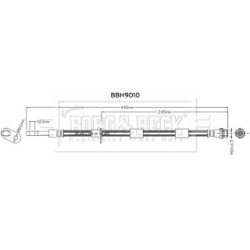 Brake Hose Pipe BORG & BECK BBH9010 OE Ref L1C2B557AB