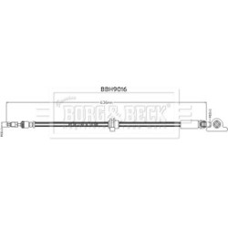 Brake Hose Pipe BORG & BECK BBH9016 OE Ref 90118WA635