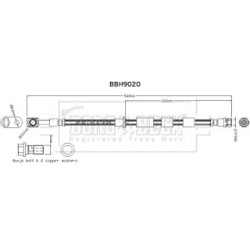 Brake Hose Pipe BORG & BECK BBH9020 OE Ref LX612078AD