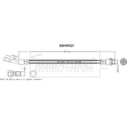 Brake Hose Pipe BORG & BECK BBH9021 OE Ref LX612C338AB