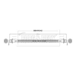 Brake Hose Pipe BORG & BECK BBH9042 OE Ref 90947T2111