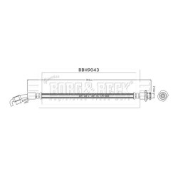 Brake Hose Pipe BORG & BECK BBH9043 OE Ref 462101KD2C