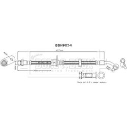 Brake Hose Pipe BORG & BECK BBH9054 OE Ref LR076675