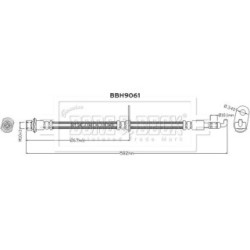 Brake Hose Pipe BORG & BECK BBH9061 OE Ref 90947W2055