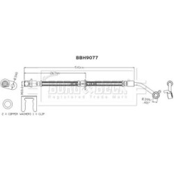 Brake Hose Pipe BORG & BECK BBH9077 OE Ref 01468TGNG01
