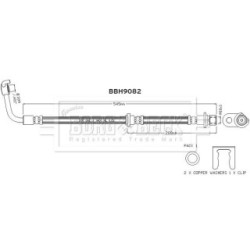 Brake Hose Pipe BORG & BECK BBH9082 OE Ref 01466TNYE00