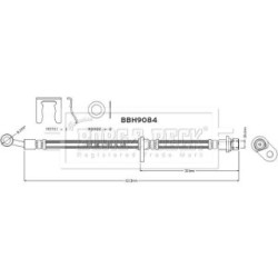 Brake Hose Pipe BORG & BECK BBH9084 OE Ref 01464TNYE00
