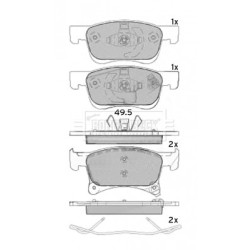 Brake Pad Set BORG & BECK BBP2537 OE Ref 95517029 BORG & BECK
