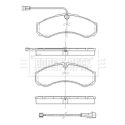 Brake Pad Set BORG & BECK BBP2551 OE Ref 500055565