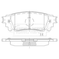 Brake Pad Set BORG & BECK BBP2559 OE Ref 04466-78020