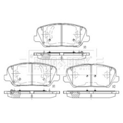 Brake Pad Set BORG & BECK BBP2578 OE Ref 58101 2VA25