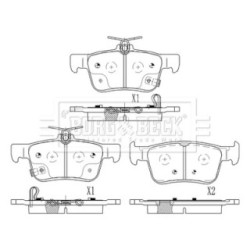 Brake Pad Set BORG & BECK BBP2582 OE Ref 43022TBAA03 BORG & BECK