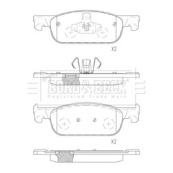 Brake Pad Set BORG & BECK BBP2591 OE Ref 410604682R BORG & BECK