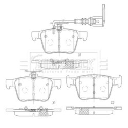 Brake Pad Set BORG & BECK BBP2592 OE Ref 8V0 698 451E BORG & BECK