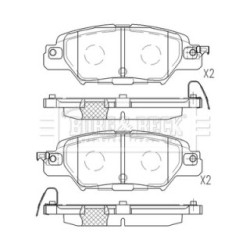 Brake Pad Set BORG & BECK BBP2598 OE Ref KAY02648ZA