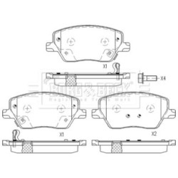 Brake Pad Set BORG & BECK BBP2603 OE Ref 77367910