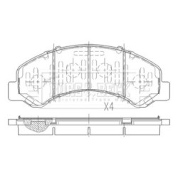 Brake Pad Set BORG & BECK BBP2611 OE Ref 89737 84460 BORG & BECK