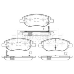 Brake Pad Set BORG & BECK BBP2615 OE Ref 77367923