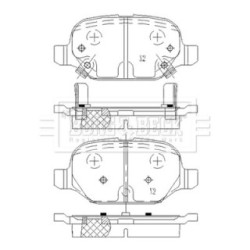 Brake Pad Set BORG & BECK BBP2620 OE Ref 68206120AA BORG & BECK