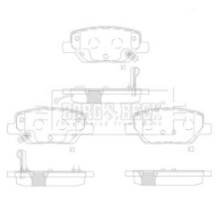 Brake Pad Set BORG & BECK BBP2638 OE Ref 77367717 BORG & BECK