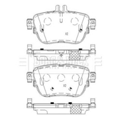 Brake Pad Set BORG & BECK BBP2644 OE Ref 000 420 61 00