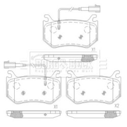 Brake Pad Set BORG & BECK BBP2645 OE Ref 77367666