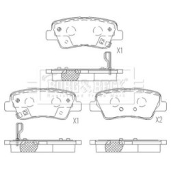 Brake Pad Set BORG & BECK BBP2655 OE Ref 58302 2TA60