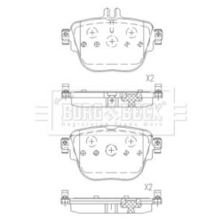 Brake Pad Set BORG & BECK BBP2673 OE Ref A000 420 62 00