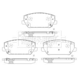 Brake Pad Set BORG & BECK BBP2675 OE Ref 58101 S0A00