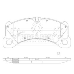 Brake Pad Set BORG & BECK BBP2682 OE Ref 95B 698 151G