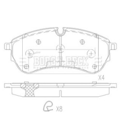 Brake Pad Set BORG & BECK BBP2684 OE Ref 2N0 698 151