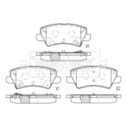 Brake Pad Set BORG & BECK BBP2810 OE Ref 58302 G6A10