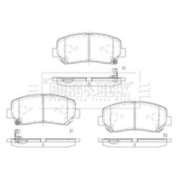 Brake Pad Set BORG & BECK BBP2811 OE Ref K0Y13328Z