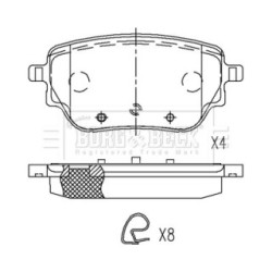 Brake Pad Set BORG & BECK BBP2815 OE Ref 000 420 75 00 BORG & BECK