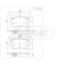 Brake Pad Set BORG & BECK BBP2819 OE Ref 31687033 BORG & BECK