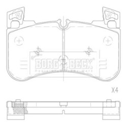 Brake Pad Set BORG & BECK BBP2827 OE Ref LR138646