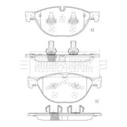 Brake Pad Set BORG & BECK BBP2828 OE Ref T2R7248 BORG & BECK